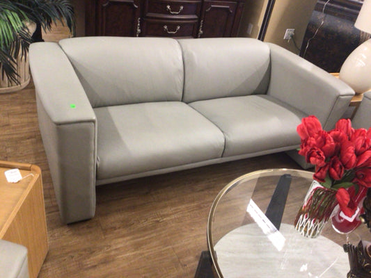 Kron Designs Ponte Grey Leather Sofa