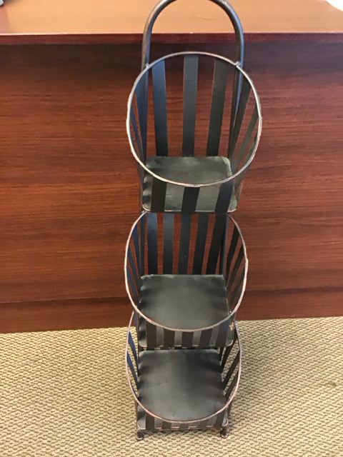 41" 3 Tier Bronze Metal Basket