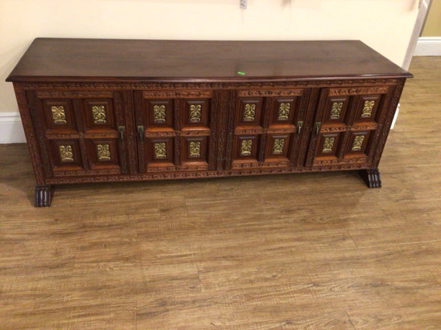 Carved Wood 4 Door Buffet