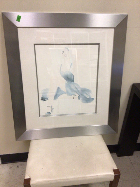 28 1/2" X 31 1/2" Silver Framed Dancer Print