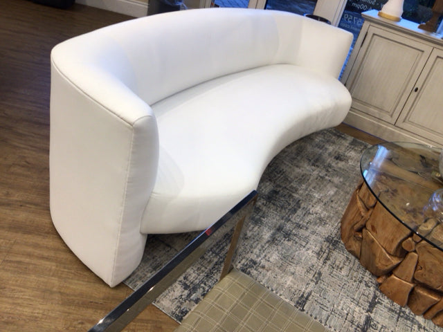 Furnitureland South Esme White Curved Sofa