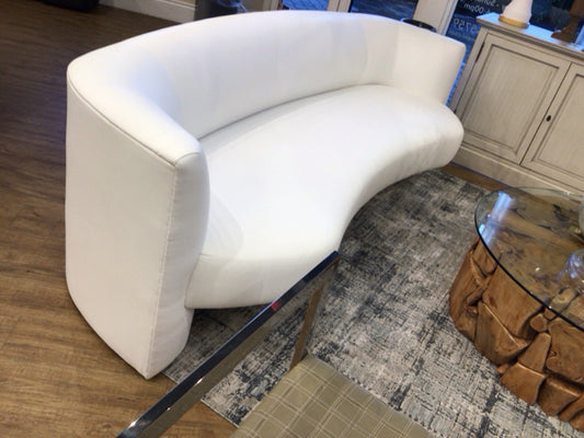 Furnitureland South Esme White Curved Sofa