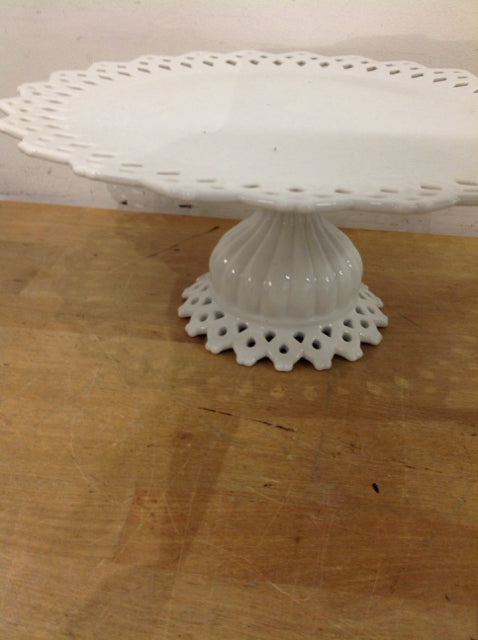 12" White Porcelian Cake Stand