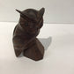 Wood Carved Owl on Wood Perch