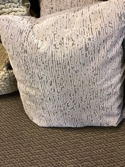 24" Gray Velvet Textured Pillow