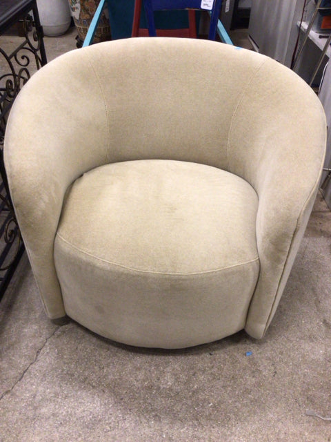 Beige Fabric Swivel Chair