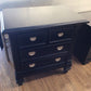 AS-IS Black Three Drawer Nightstand(Missing Chunk Back Leg)