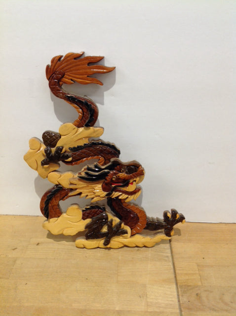 12" Mixed Wood Dragon Design From Thailand