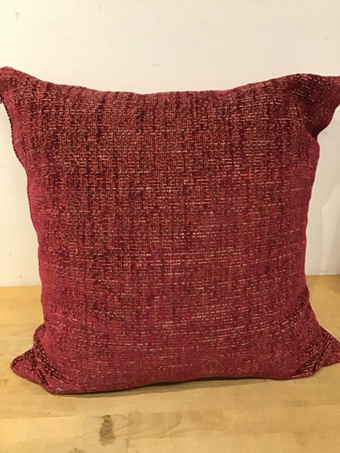 22" Burgundy Tweed Pillow