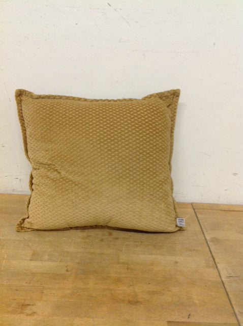 Tan Velour Geometric Pillow