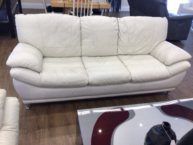 AS-IS White Three Seat Sofa(Light Soil)