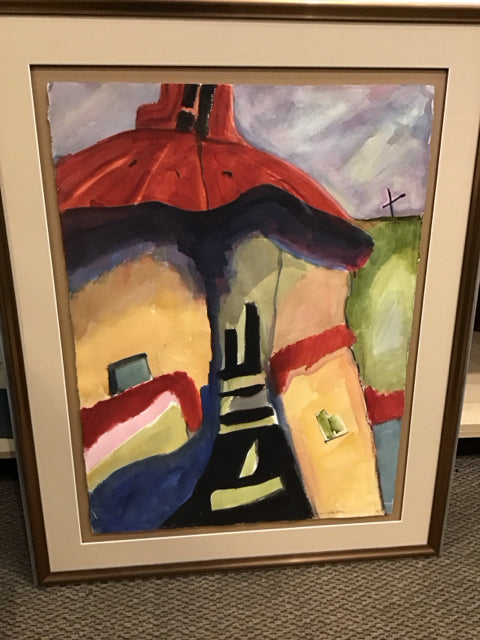 31"x39" Multi Color Abstract Art