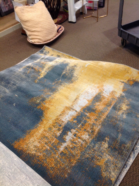 5.3x7.4 Teal/Gold Rug