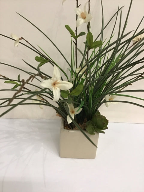 Orchid Succulent Florals Ceramic Planter