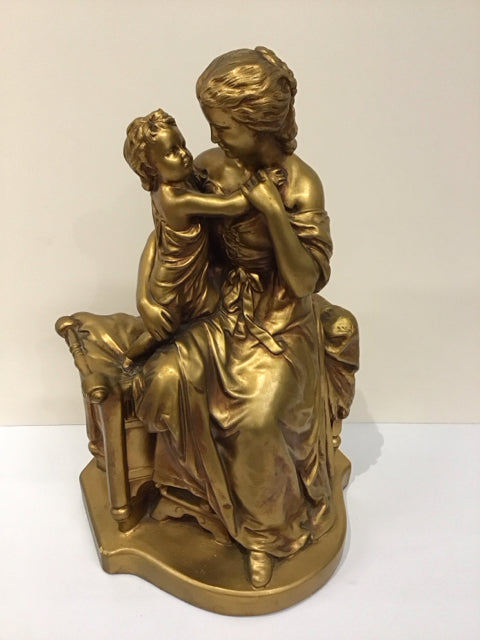 Artistic Royal Crafts Gold Plaster Mother/Child Statue