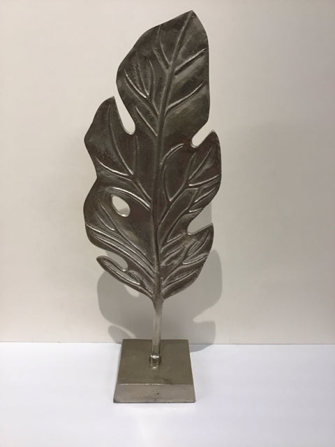 Silver Metal Leaf Sculpture