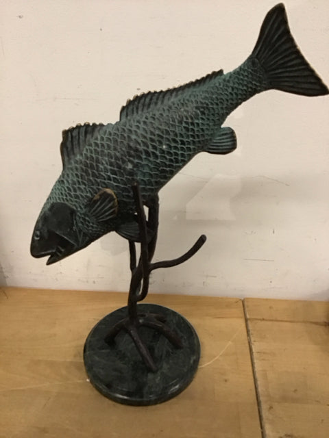 15" SPI Brass Carp Figurine