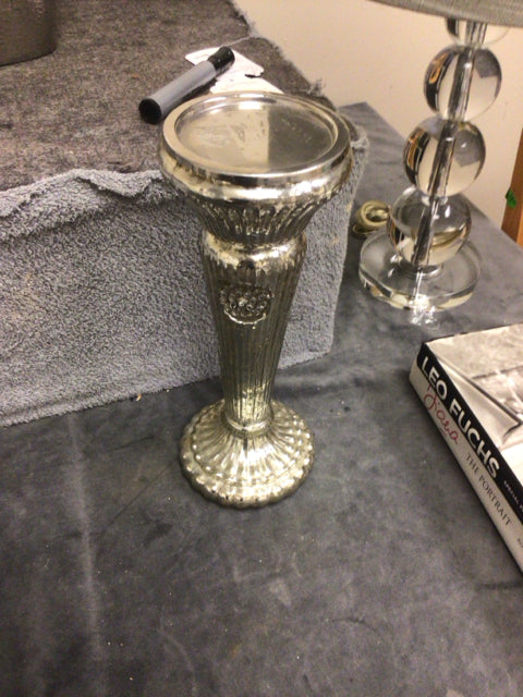12" Mercury Glass Candle Holder