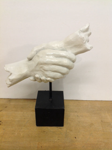 Clasped Hands Sculpture w/Base