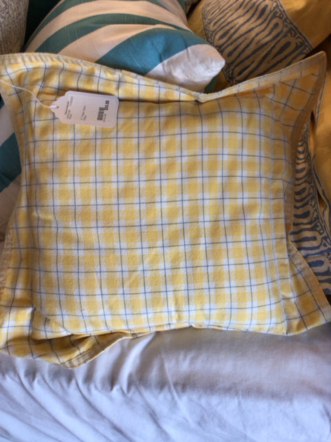 17" Plaid Yelow Pillow