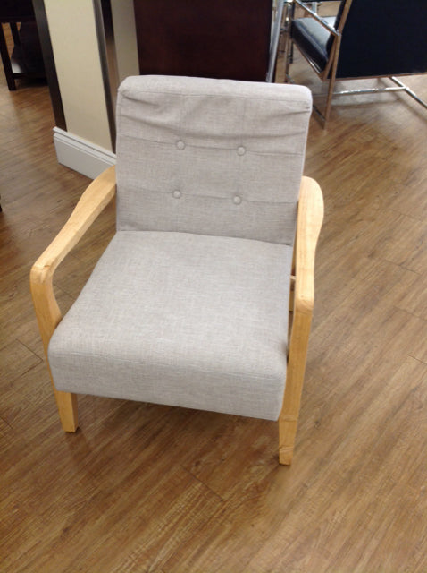 Upholstered Wood Club Chair