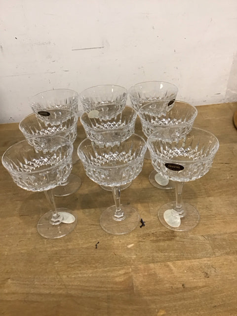 Set Of 9 Toscany Lead Crystal Stemware