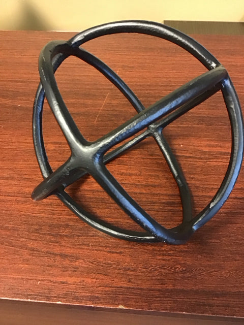 7" Black Metal Decorative Orb