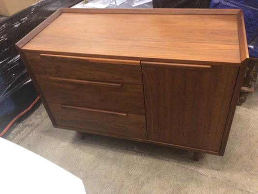 45.5" X 20.75" X 33.25" Crate & Barrel Tate Walnut Wood 3-Drawer Dresser