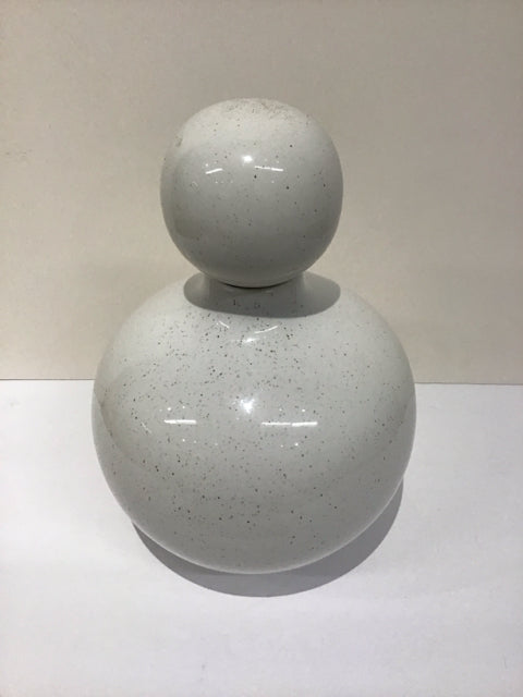 Speckled White Ceramic Bubble Jar