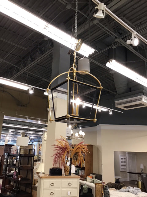 28" Gold & Black Lantern Style Chandelier