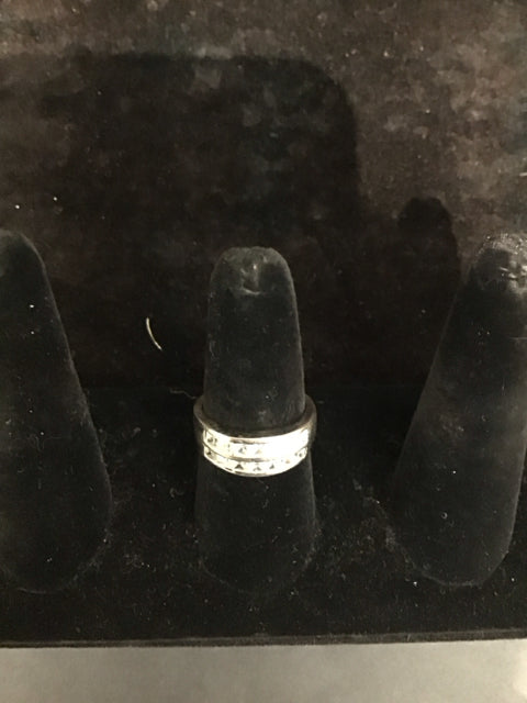 Single Double Level Rhinestone Ring