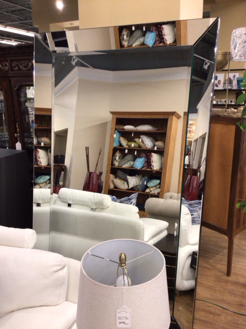 55" X 86 1/2" Beveled Mirrored Panel Wall Clete Floor Mirror