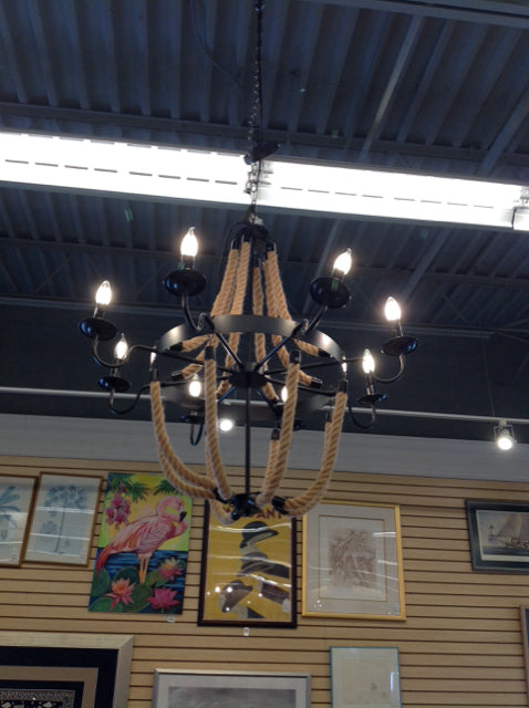 Sisal 8-Light Jute Rope Chandelier