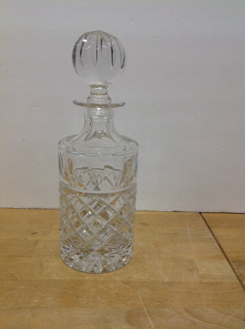 10" Carved Glass Decanter