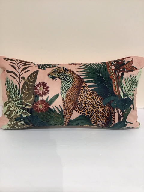 Multicolor Lumbar w/Stitched Beaded Jaguar
