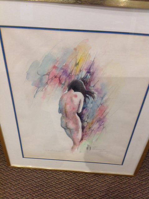 Watercolor- 24" X 30" Signed Female Nude