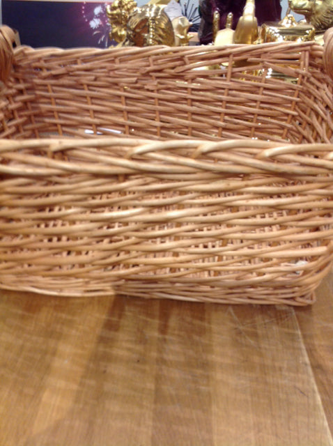Basket- 18" Wicker & Wood