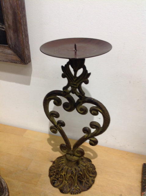 Candle Holder- 14" Aged Metal