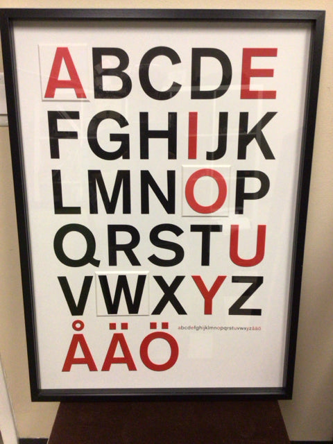 26 1/4"X 36" IKEA Alphabet Framed Wall Decor