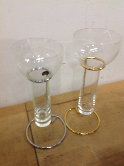 Candle Holders- 10" Pair Of Rosenthal Glass