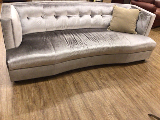 90" DCOTA Custom Upholstered Grey Velvet Sofa