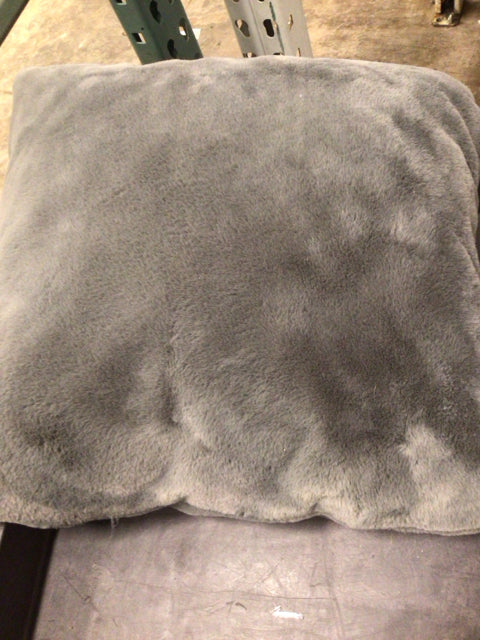 Grey Faux Fur Pillow