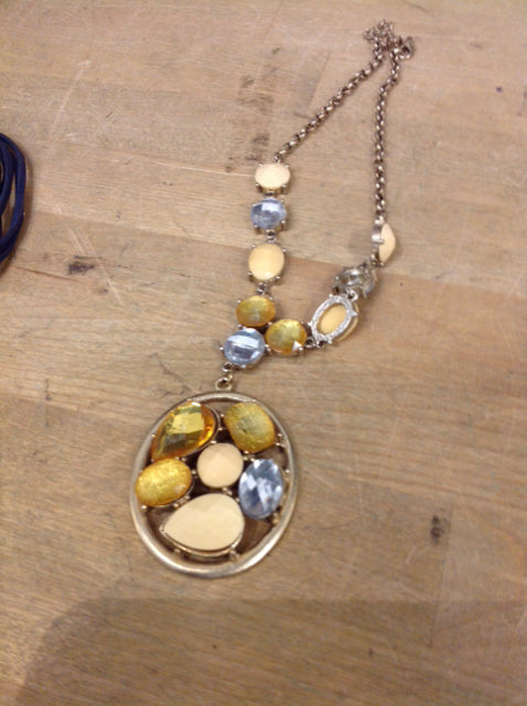 Necklace- Gold Multi Stones