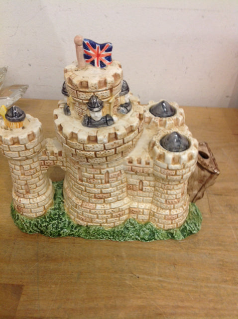 6" English Ceramic Castle Teapot