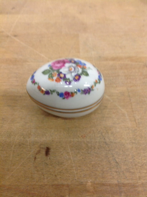 Porcelian Floral Egg Trinket