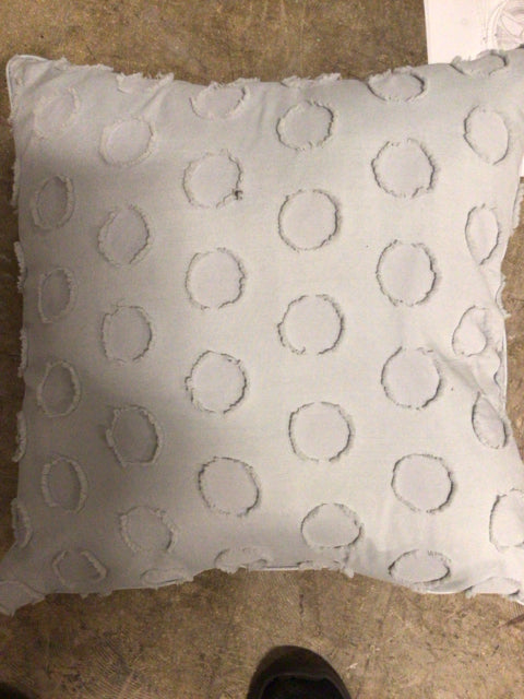 Grey Circle Embellished Pillow