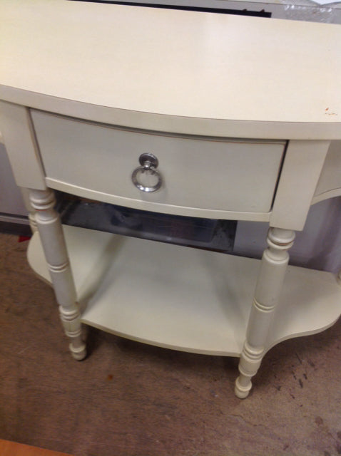 Console Table- Cream Wood 1 Drawer