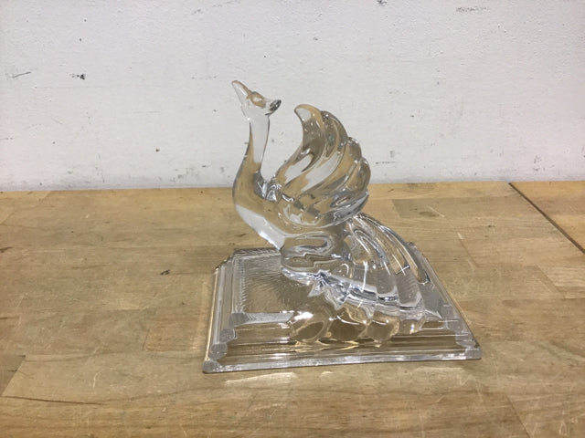 6" Glass Peacock Figurine