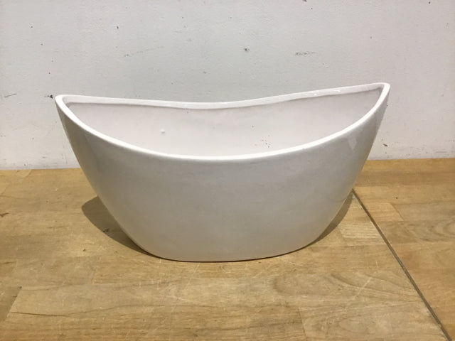 12.5" White Ceramic Planter