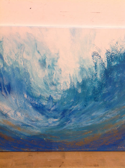 28" X 22" Signed Ocean Wave Canvas